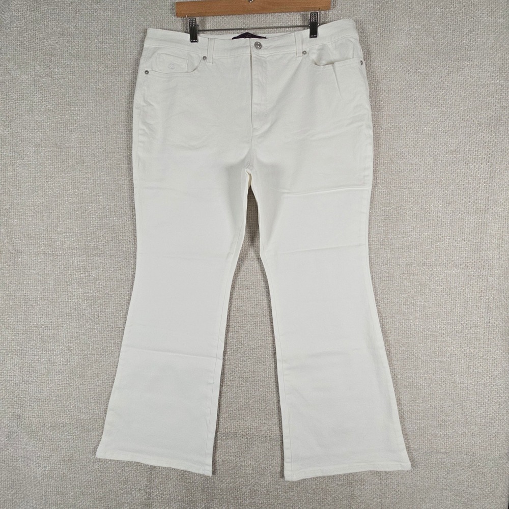 Gloria Vanderbilt Amanda Bootcut Jeans Vintage White Slimming Panel‎ Size 18S